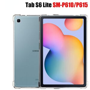DuoDuo Global 2 IN 1 Tablet case with glass for Samsung Galaxy Tab S6 Lite 2020 Silicone soft shell TPU Airbag cover Transparent protection case for SM-P610 SM-P615