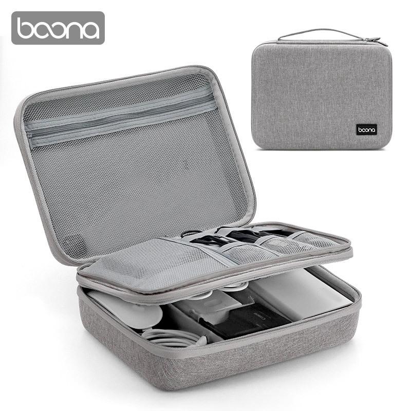 BOONA EVA Hard Shell Electronic Organizer Case for iPad Pro 11 inch Hard Drive Cables Earphones Cell Phone AC Adapter  Multi-use