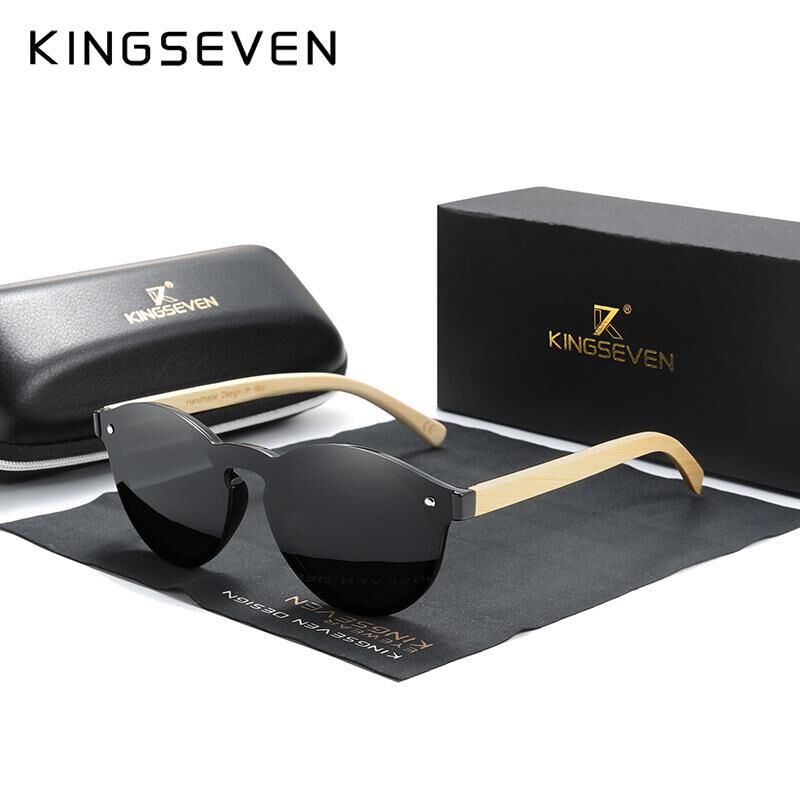 Sunglasses KINGSEVEN Bamboo Series Polarized Men's Glasses Wooden Vintage Sunglasses UV400 Protection Fashion Women 5791