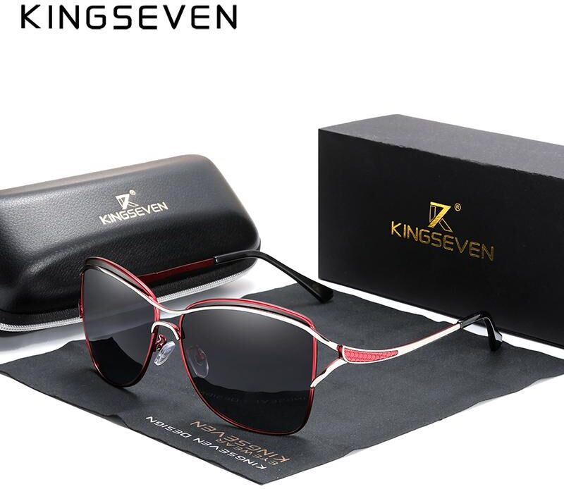 Sunglasses KINGSEVEN Retro Womens Sun glasses Polarized Luxury Ladies Brand Designer Gradient Lens Sunglasses Eyewear For Women Female