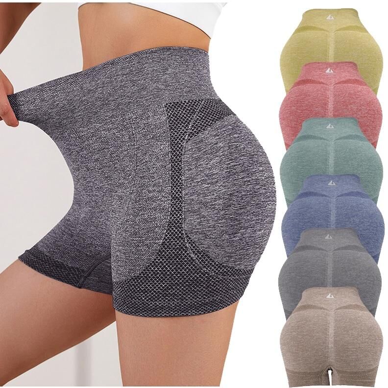 Elberta Lady Yoga Shorts High Waist Workout Shorts Fitness Yoga Lift Butt Fitness Women Yoga Gym Running Short Pants Sportswear