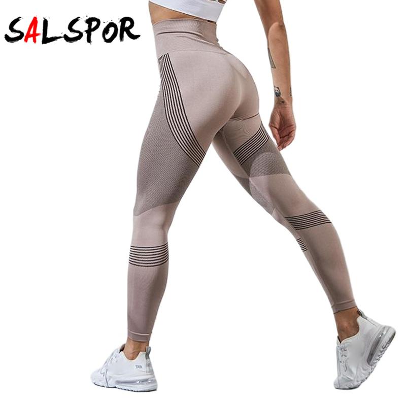 SALSPOR Seamless Leggings Sport Women Fitness Women Running Yoga Pants Energy Gym Work Out High Waist Push Up Sportswear