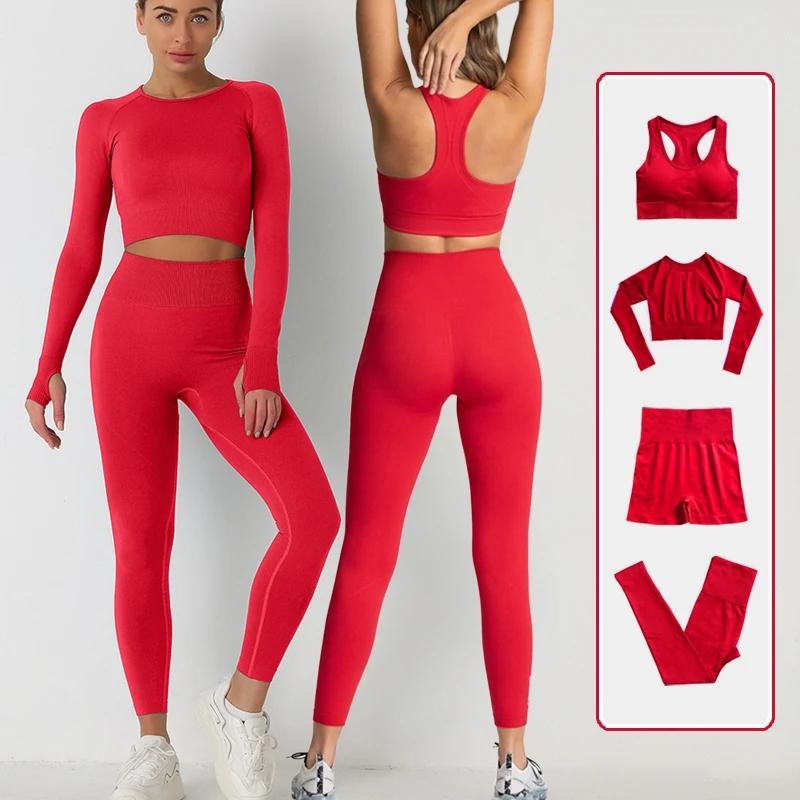 Fitness Yoga Sportswear Women's tracksuit Seamless Yoga Set Workout Sportswear Gym Clothing High Waist Leggings Sports Suits