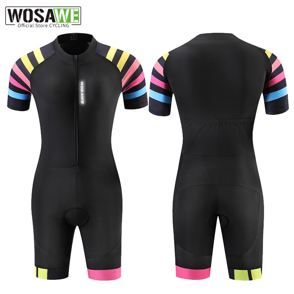 Cycling Sets WOSAWE Women Triathlon Sportswear Gel Padded Suits