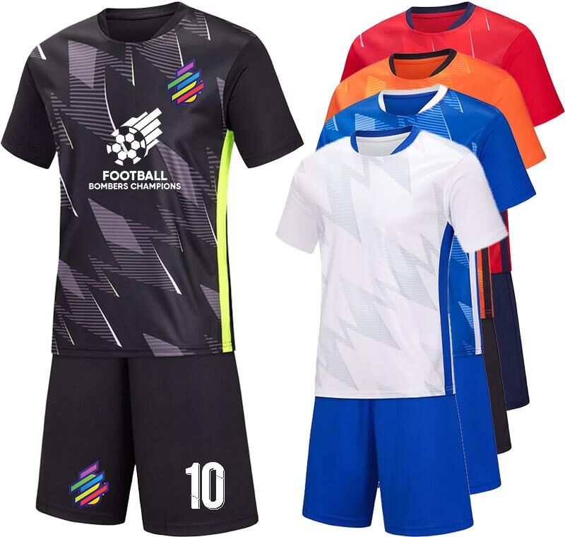 AC25KR Men Boy Soccer Jersey Sets Custom Print Team Club Football Uniforms Suit Quick-dry Children Male Shirt Shorts Summer Sportswear