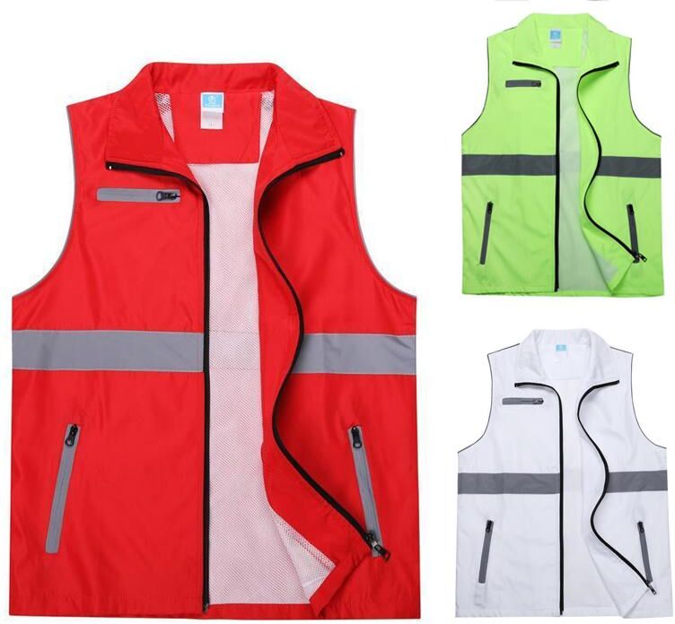 VIYOO Summer Reflective Sportswear Men's Working Motorcycle Clothes Overalls Male Sleeveless Mesh Fishing Outdoor Outdoor Photography Jacket Vest For Men