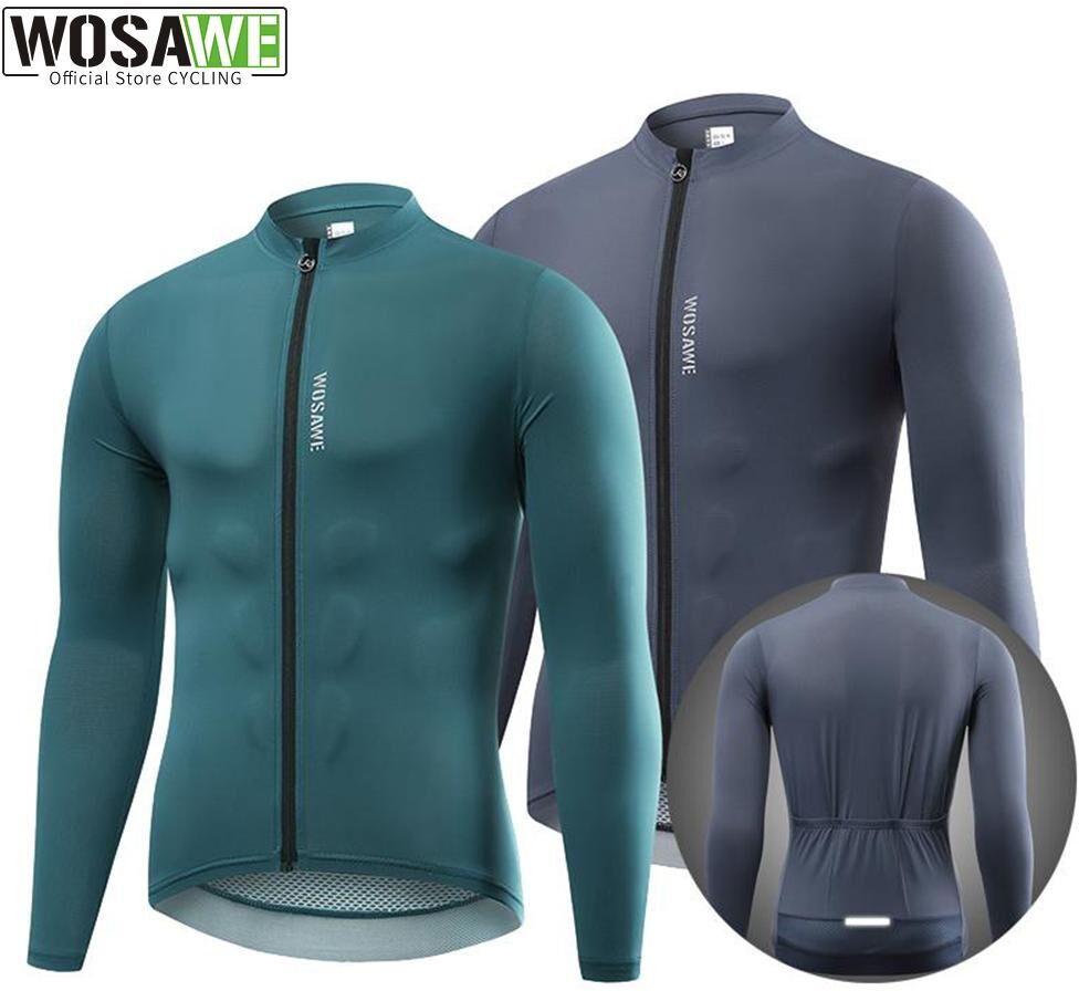 Cycling Jerseys WOSAWE Mens Long Sleeve Breathable Bike Top Jersey