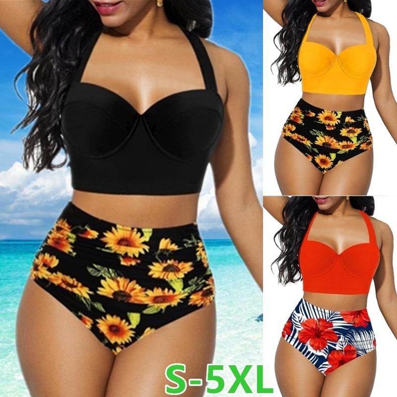 BMBM Sexy S-5XL Large Swimsuits Push Up Bikini Female Plus Size Swimwear Beach Wear High Waist Bikinis Women's Swimming Bathing Suit