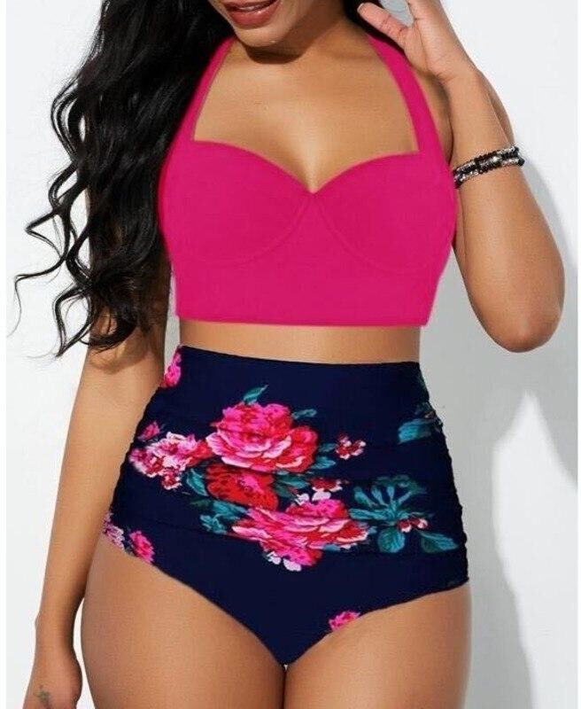 ROCK Global Sexy 5XL Large Swimsuits Push Up Bikini Female Plus Size Swimwear Beach Wear High Waist Bikinis Women's Swimming Bathing Suit