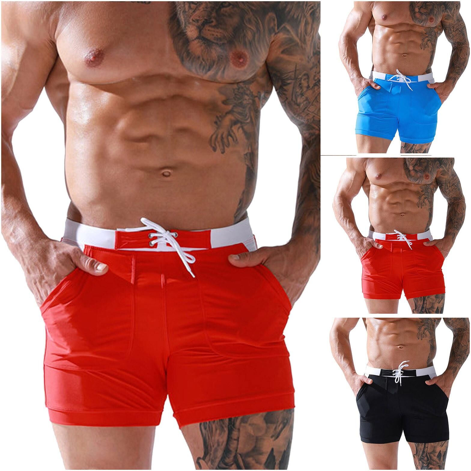 Lolili (Qunide) Mens Swim Trunk Swimwear Bathing Suit Swim Brief Square Leg Board Short