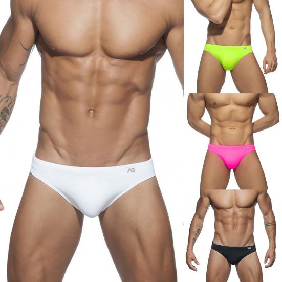 jinleyu Men Swimming Trunks Slim Fit Solid Color Breathable Low Waist Summer Men Swimwear for Swimming