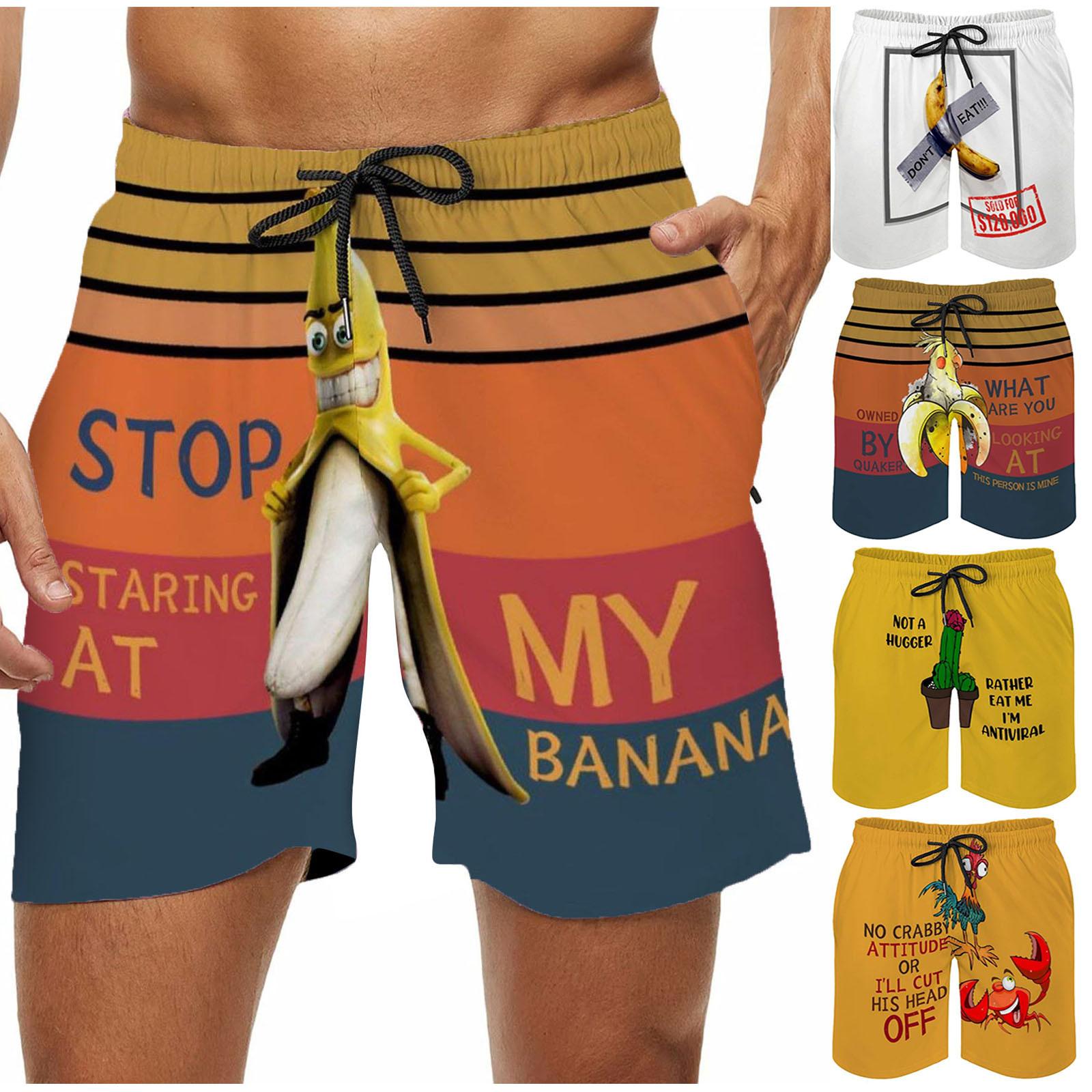 Lady cosmetic Funny Men's Swim Trunks Swimwear Beach Shorts With Pockets Bathing Suit For Men