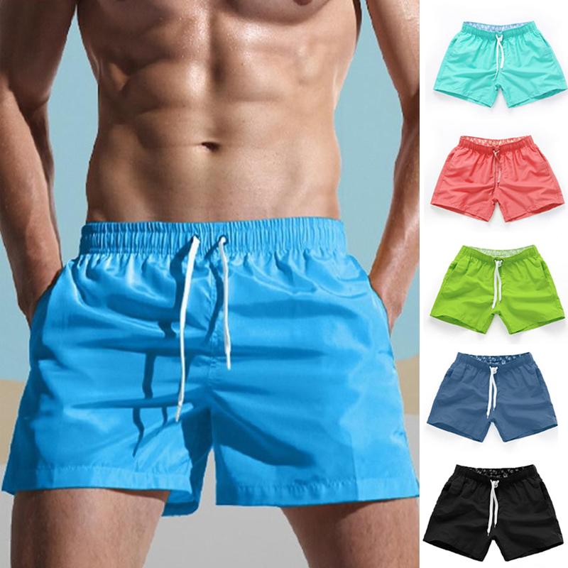 HappyJuly Men Swimming Board Shorts Swim Surf Shorts Trunks Swimwear Beach Wear Short Pant