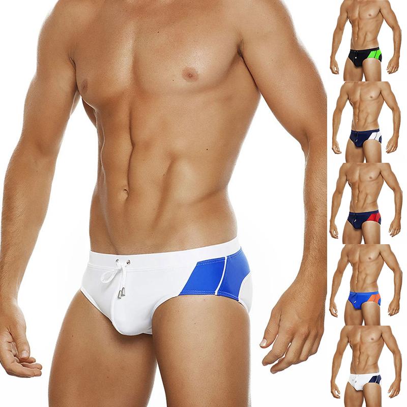 Tie Dye Fashion Men's Color Matching Triangle Swimming Trunks Beach Bikini Swimwear