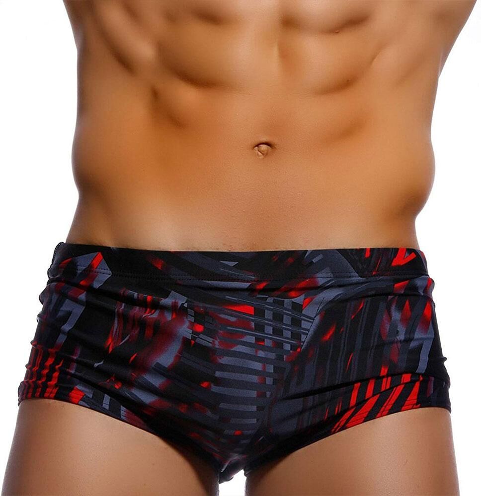 UXH Fashion Camo Men's Swim Briefs Sexy Bikini Swimsuit Solid Swimwear with Pouch