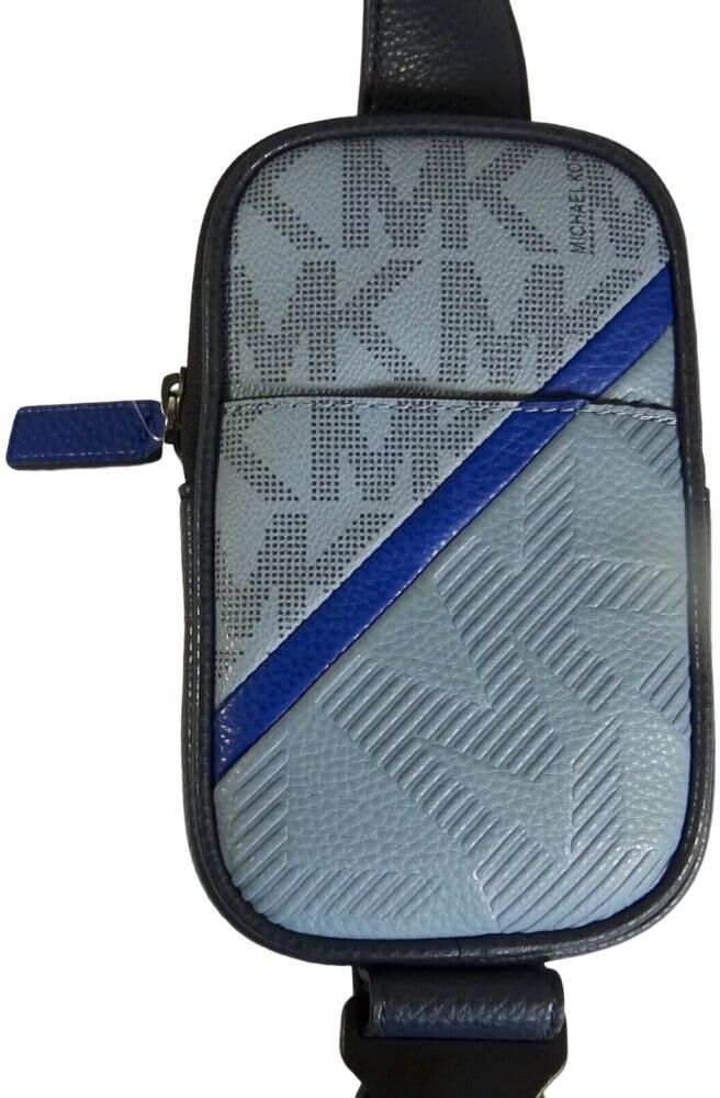 Michael Kors Unisex Mens Cooer Crossbody MK Signature hone Holster  Sling BAG blue multi