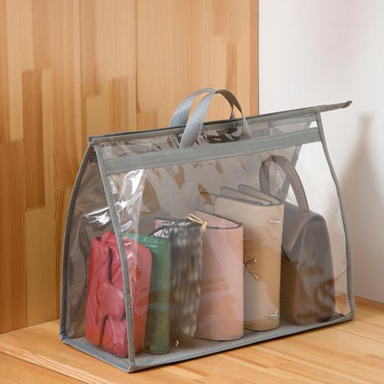 Worry free storage Storage Bag Transparent Dustproof PVC Shoes Handbag Organizer for Closet