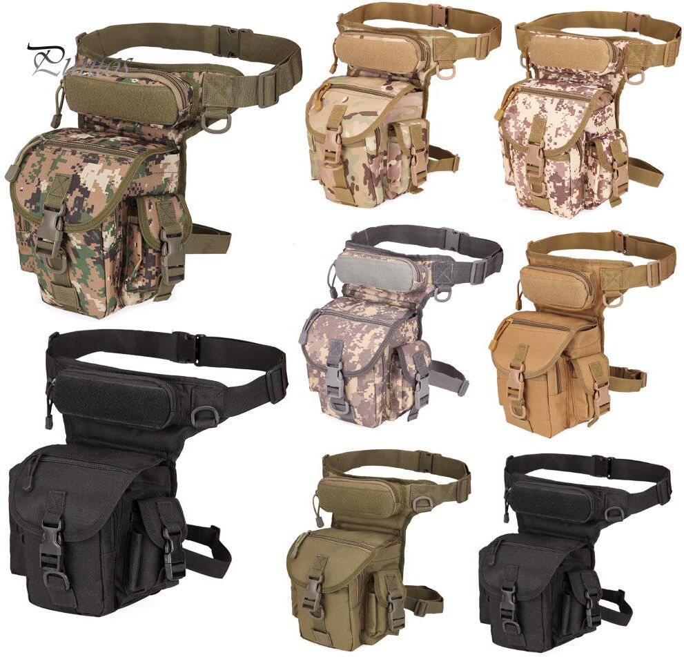 Sturdy equipment Men Sports Solid Color Camouflage Print Leg Bag Hip Drop Belt Waist Fanny Pack