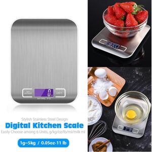 YJMP home 1g-5kg Digital Kitchen Scale Electronic Stainless Steel Food Scales Weight Balance Household Measuring Tools g/lb/oz/ml Cooking Bake Tools