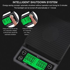 TOMTOP JMS Accurate Electric Kitchen Scale,Coffee Scale with Timer High-precision Kitchen Scale Mini