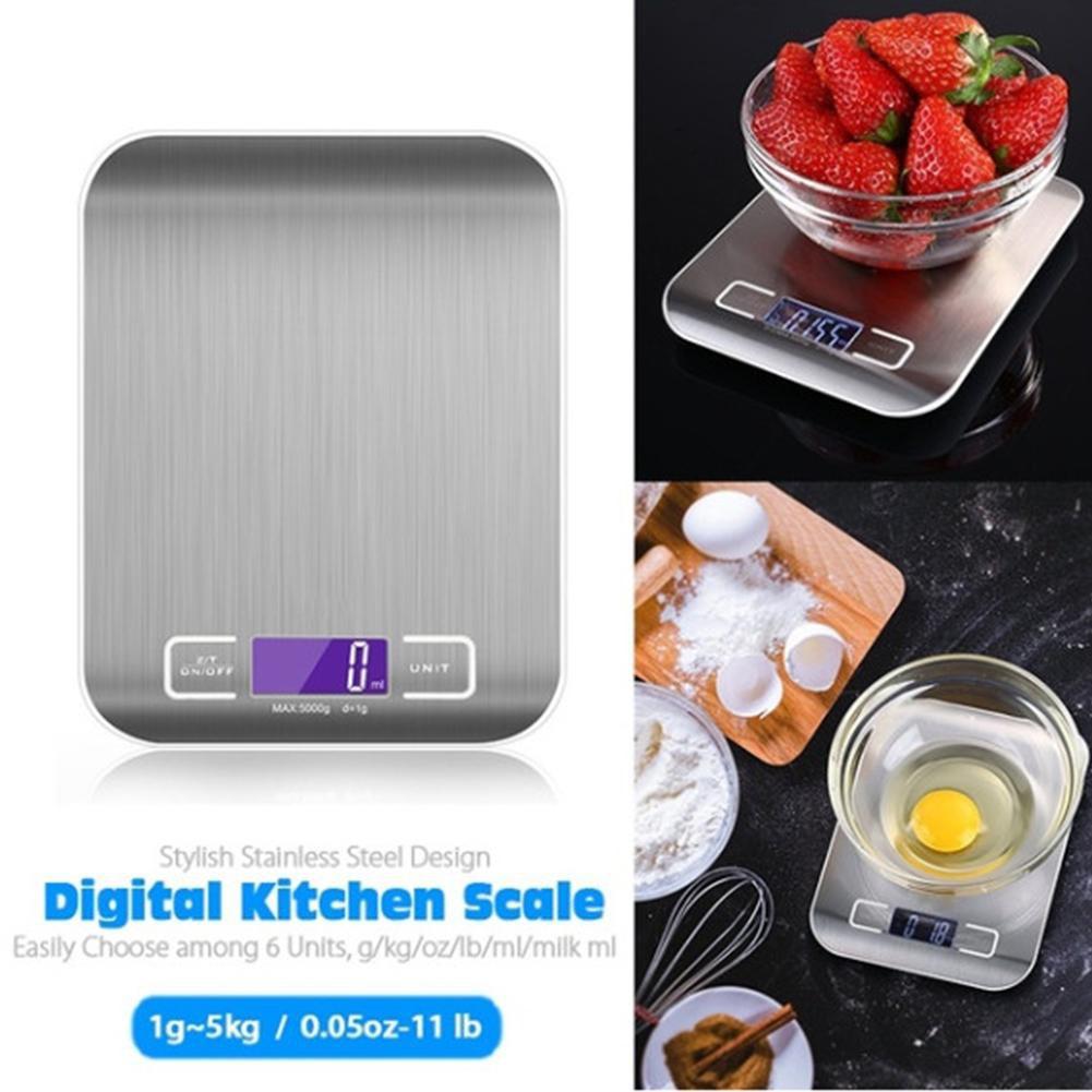 A MIJIA Home 1g-5kg Digital Kitchen Scale Electronic Stainless Steel Food Scales Weight Balance Household Measuring Tools G/lb/oz/ml Cooking Bake Tools