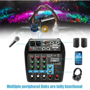 TOMTOP JMS TU04 BT Sound Mixing Console Record 48V Phantom Power Monitor AUX Paths Plus Effects 4 Channels