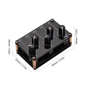 TOMTOP JMS 1-in-4-out Passive Mixer Module Mini Stereo 4-Channel Passive Mixer Audio Mixer 1 Audio Input to 4