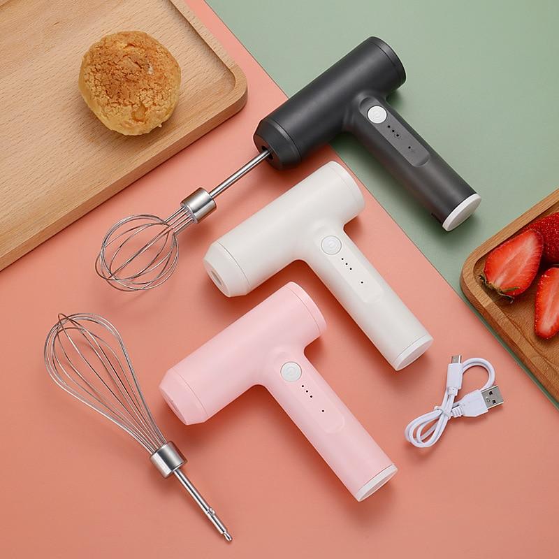 Cliff of love Electric USB High Power Rechargeable Cream Mixer Kitchen Household Hand-held Mini Stainless Steel Whisk Baking