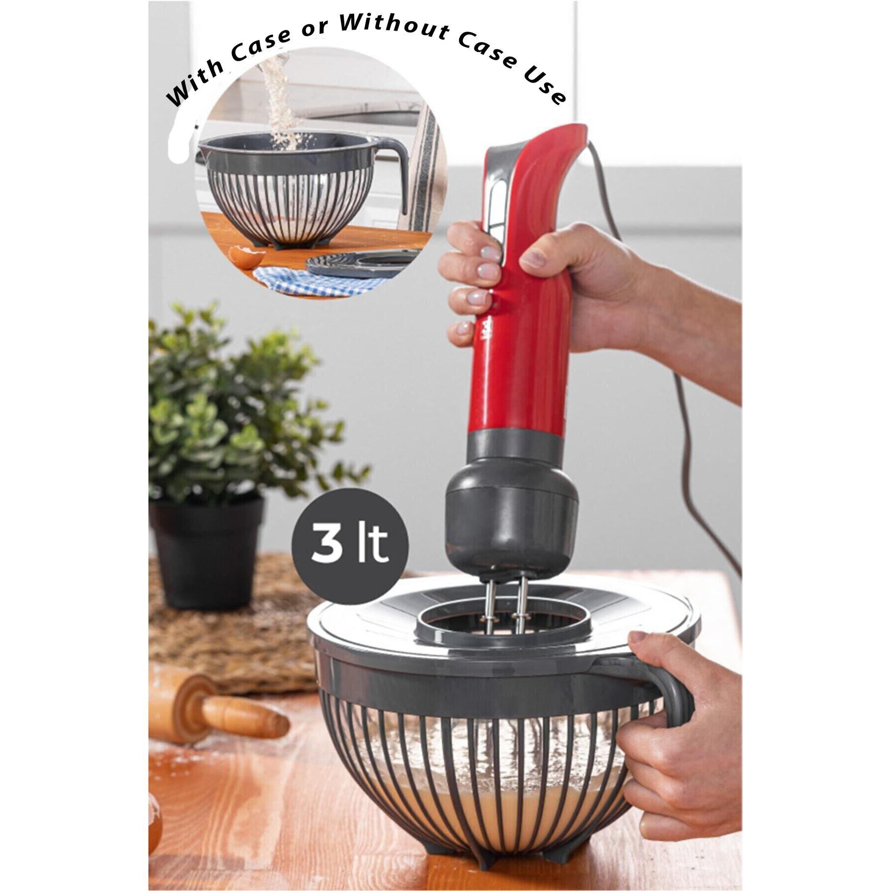 Miyosa Home Mixer Bowl With Lid 3 Liter Kitchen Gadget Tools
