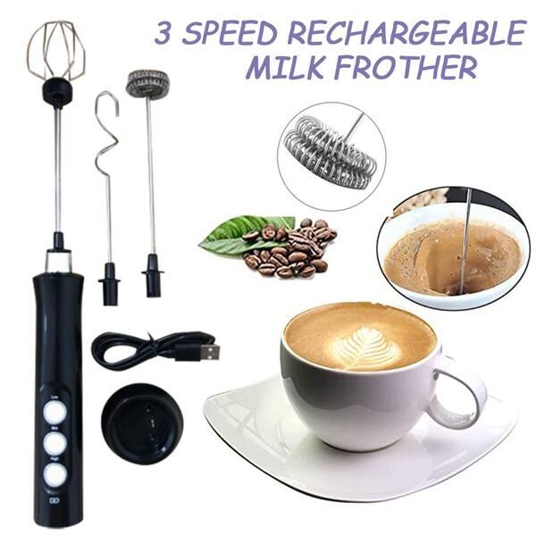 toyhobbies Handheld Electric Milk Frother Foamer Household Eggs Cream Mixer Drink Mixer Foam Maker Coffee Mixer Usb Charging Kitchen Tools