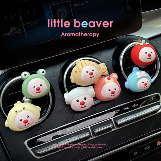 Car Accessories Cartoon Little Beaver Car Aromatherapy Air Freshener Adapter Clip Base Air vent Scent Diffuser Automotive Outlet Vent Perfume Interior