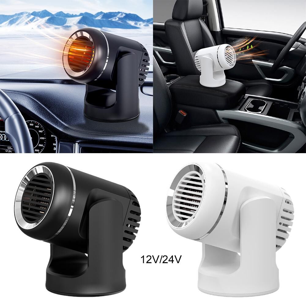 Joyful-may 12V/24V Portable Car Heater 2 in 1 Heating/Cooling Fan Fast Heating Defroster Demister,Car Heater That Plugs Into Cigarette Lighter