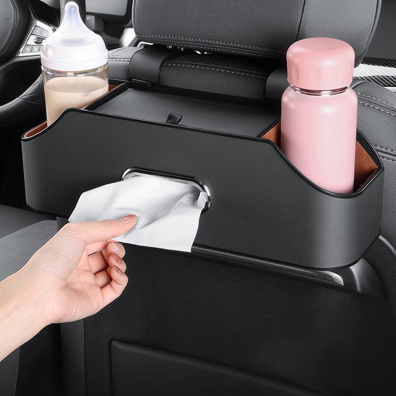 Paddya Car Seat Back Organizer With Cup Holder,Tissue Box, And Cell Phone Holders Car Headrest Rear Seat Multifunctional Storage Box