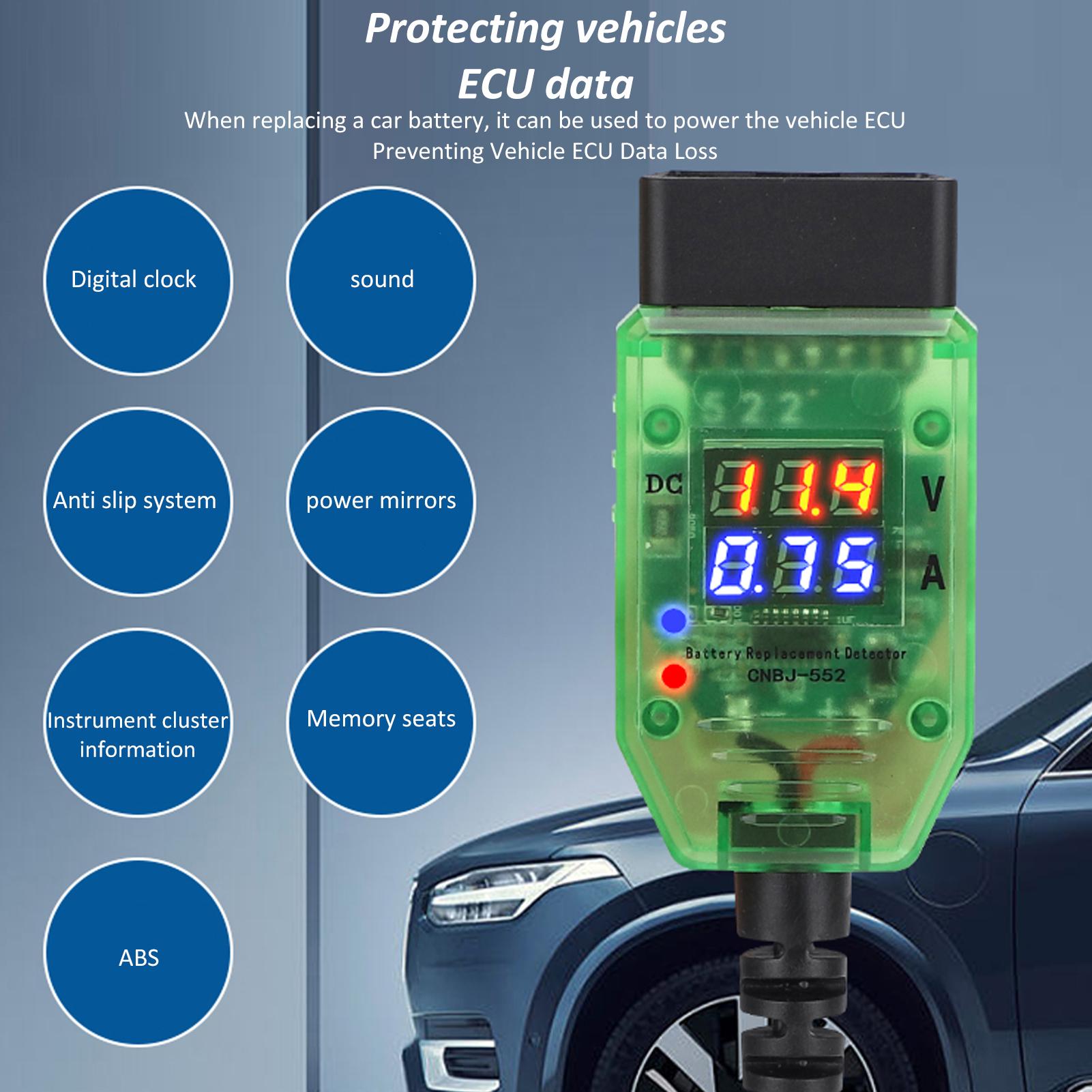 TOMTOP JMS Automotive Battery Tester Dual Digital Voltage Current OBD Connector LED Indicator High Insulation