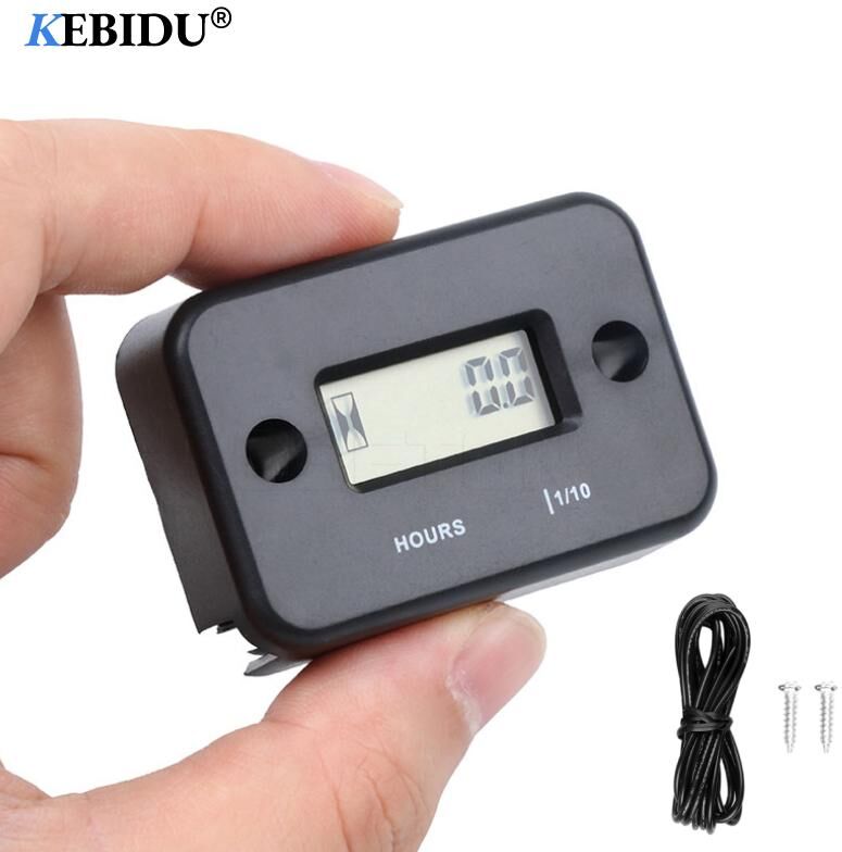 YJMP Auto Parts Digital Hour Meter LCD Display Tachometer Waterproof for Bike Motorcycle ATV Snowmobile Marine Boat Ski Dirt Gas Engine Counter Hour Meter