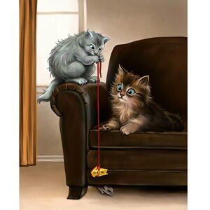 FIYO 5D Diamond Embroidery Animal Cat Painting Lovely Full Round Drill Cross Stitch Picture