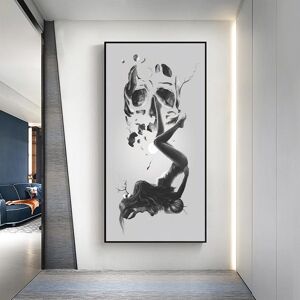 PanitingArt Abstract Figure Wall Art Canvas Painting Woman Black White Body Aesthetic Posters Prints Surrealism Luxury Artwork Pictures Living Room Home Decor