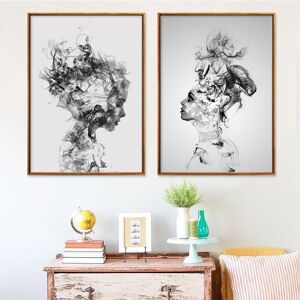 DIMENGQI Scandinavian Posters Nordic Poster Black and White Pictures Feather Wall Painting Abstract Art Prints Living Room Wall Decor