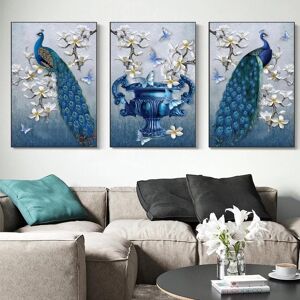 Epoch art poster HD Printed Canvas painting Blue Peacocks Lily Flower Modern Wall Prints Poster Painting for Living Room Home Decor Creativity