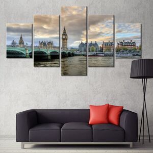 Serendipity Decorative art gallery 5Pcs London City Big Ben River Decor Canvas Picture Wall Art HD Print Pictures Poster Room Decor Paintings No Framed 5 Panel