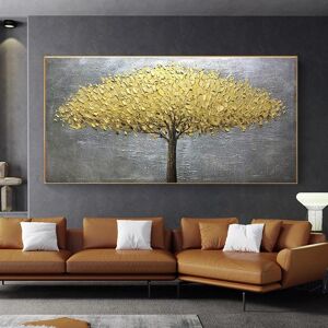 DIMENGQI Nordic Abstract Gold Tree of Life Oil Painting on Canvas Wall Art Poster Prints Wall Pictures for Living Room Home Cuadros Decor