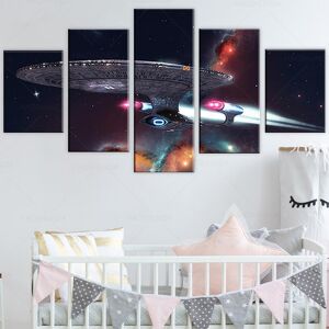 aidegou27 5pcs Universe Spaceship Fantasy Art Painting star trek movie poster HD Canvas Wall Art Paintings for Living Room Wall Decor