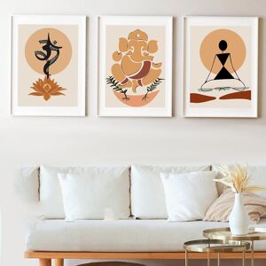 aidegou10 Ganesha Om Wall Decor Art Prints Indian Buddha Meditation Chakra Yoga Sports Canvas Painting for Living Room Bedroom Unframed