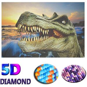 FIYO Diamond Painting Dinosaur Picture Full Round Drill Diamond Embroidery Cross Stitch