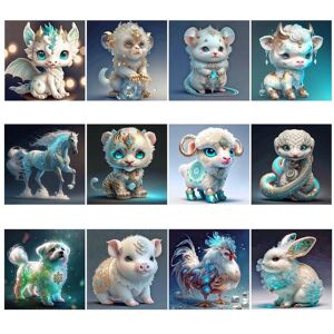 Sales House Chinese Zodiac Diamond Artwork Full Round Drill 5D DIY for Office Home Wall CA
