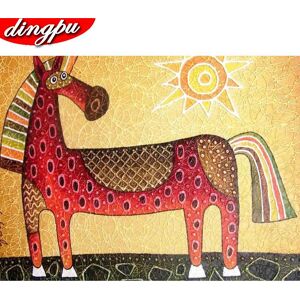 FIYO 5D Diamond Embroidery Cross Stitch Horse Full Round Painting Animal Picture