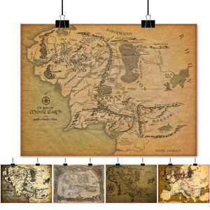 Serendipity poster Middle Earth Retro Wall Poster Print Near HARAD City Map Wall Art Vintage Map Wall Canvas Painting Livingroom Home Picture Decor