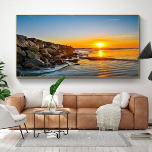 Epoch art poster Sunset Seascape Wall Art Mountain Canvas Painting Posters and Prints Modern Wall Art Picture for Living Room Decor