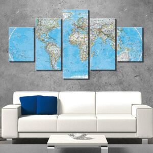 Serendipity Decorative art gallery 5Pcs Ocean World Map Sea Blue Decor Canvas Picture Wall Art HD Print Pictures Room Decor Modern Paintings Home Decor Poster