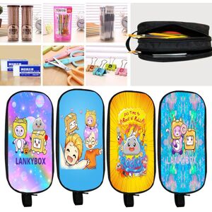 Lynnette Lankybox Boxy And Foxy Robot Pencil Case Big Storage Box Portable Girls Pen Bag Double Layer School Pouch Kawaii Stationery Case